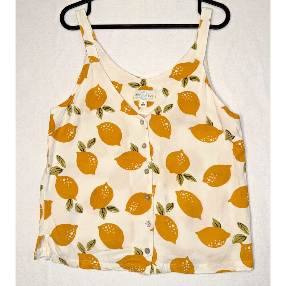 Francescas Jun & Ivy Loose Fit Crop TankTop Sz M Boho Peasant Casual Airy Whimsy